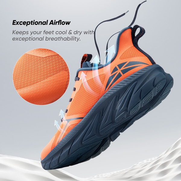 [ALLSWIFIT 1.0] Men's Comfortable Athleisure Sneakers - ORANGE/NAVY BLUE - 6